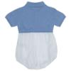 Picture of Wedoble Baby Boys Half Knit Striped Cotton Romper - Royal Blue 