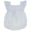 Picture of Wedoble Baby Girls Striped Cotton Ruffle Sleeve Romper - White Blue