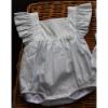Picture of Wedoble Baby Girls Striped Cotton Ruffle Sleeve Romper - White Blue