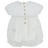 Picture of Wedoble Baby Girls Half Diamond Knit Organic Cotton Romper - Ivory 