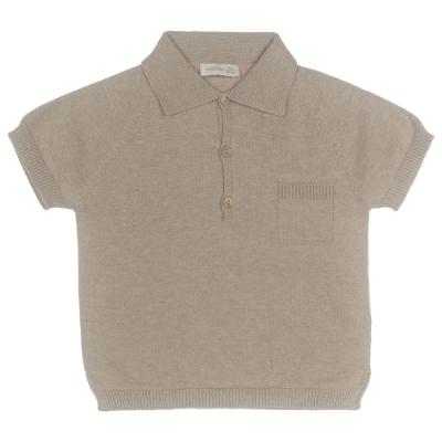 Picture of Wedoble Baby Boy Fine Knit Polo Top & Shorts Set - Camel Beige