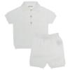 Picture of Wedoble Baby Boy Fine Knit Polo Top & Shorts Set - Ivory