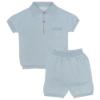 Picture of Wedoble Baby Boy Fine Knit Polo Top & Shorts Set - Pale Blue