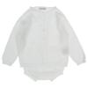 Picture of Wedoble Baby Girls Cable Trim Cardigan & Jam Pant Set - Ivory