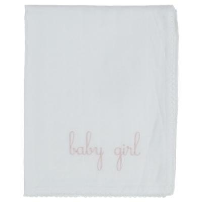 Picture of Wedoble Baby Girl Cotton Muslin Swaddle - White Pink 