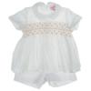 Picture of Miss P Boys Smocked Buster Blouse & Shorts Set - White Beige