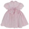 Picture of Miss P Girls Traditional Hand Smocked Puff Sleeve Cotton Dress - Pink Polka