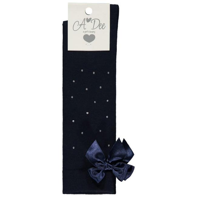 Picture of A Dee Penny Bow Knee Sock - Navy