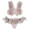 Picture of Fofettes Girls Vintage Flowers Ruffle Bikini With Tulle & Bows - Pink 