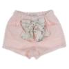 Picture of Fofettes Girls Towelling Shorts With Fixed Vintage Flowers Floral Bow - Pink