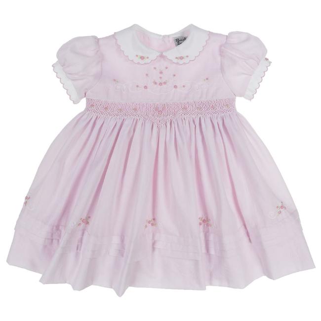 Picture of Sarah Louise Girls Embroidered Dress - Pink