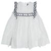 Picture of Sarah Louise Girls Smocked Dress & Bonnet Set - White Navy