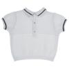 Picture of Sarah Louise Boys 2 Piece Knitted Short Set - White Navy