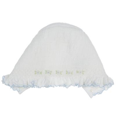 Picture of Sarah Louise Baby Smocked Ruffle Bonnet - White Blue