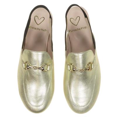 Picture of Panache Girls Sling Back Snaffle Loafer - Metallic Gold Leather 