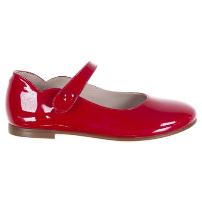 Picture of Panache Girls Scallop Pump - Red Patent