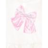 Picture of Monnalisa Bebe Girls Pearl & Bow Ruffle Top - Ivory Pink