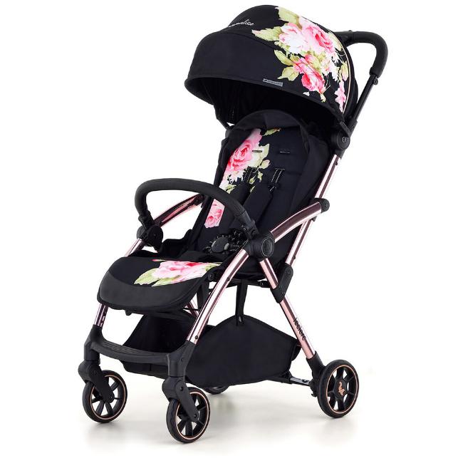 Picture of Monnalisa Leclerc Influencer Roses Stroller - Black Pink