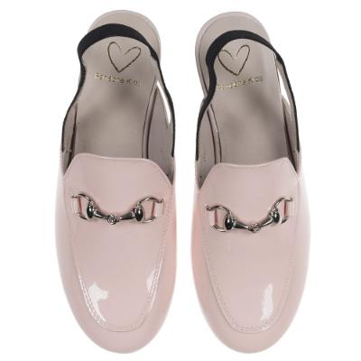 Picture of Panache Girls Sling Back Snaffle Loafer - Strawberry Pink Patent