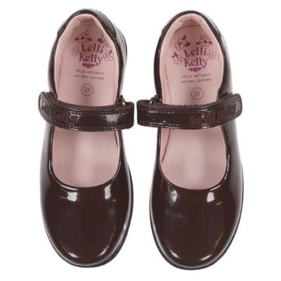 Picture of  Lelli Kelly Classic School Dolly Shoe F Fit - Brown Patent