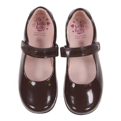 Picture of Lelli Kelly Classic School Dolly Shoe G Fitting - Brown Patent