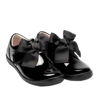 Picture of Lelli Kelly Girls Elizabeth Bow School Shoe F Fitting - Black Patent