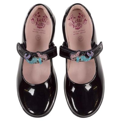 Picture of Lelli Kelly Maribella 2 Mermaid School Shoe F Fitting - Black Patent