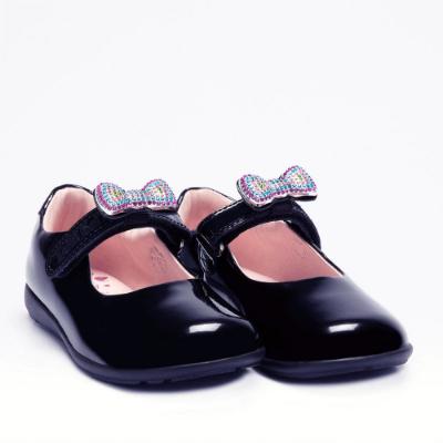 Picture of Lelli Kelly Erin 2 Crystal Bow School Shoe Wide G Fitting - Navy Patent