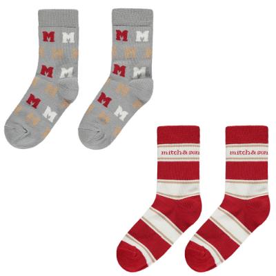 Picture of Mitch & Son Oswald Logo 2 Pack Socks - Red