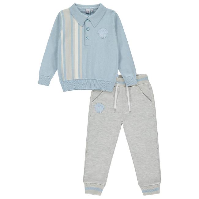 Picture of Mitch & Son Nino Knitted Polo Set - Blue