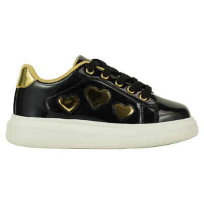 Picture of A Dee Queeny Heart Trainers - Black Gold