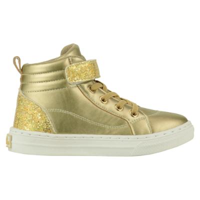 Picture of A Dee Glitzy High Top Trainers - Gold