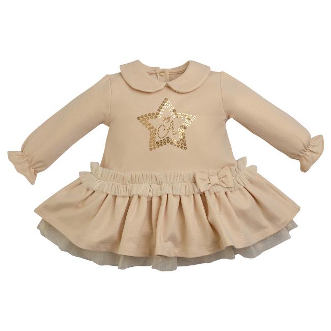 Picture of Little A Faye As Good As Gold Star Dress - Gold