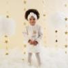 Picture of Little A Fallon As Good As Gold Faux Fur Trim Dress - Snow White