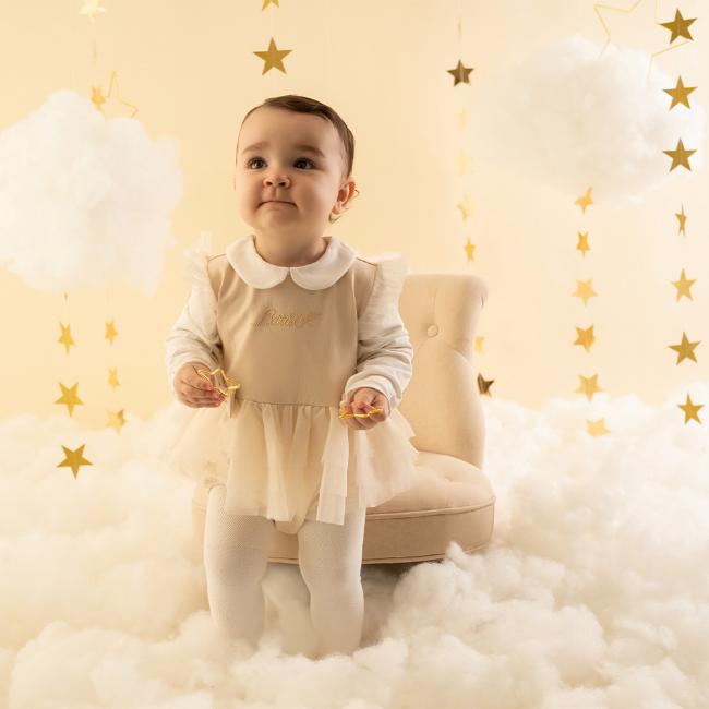 Picture of Little A Flora As Good As Gold Tulle Romper - Gold