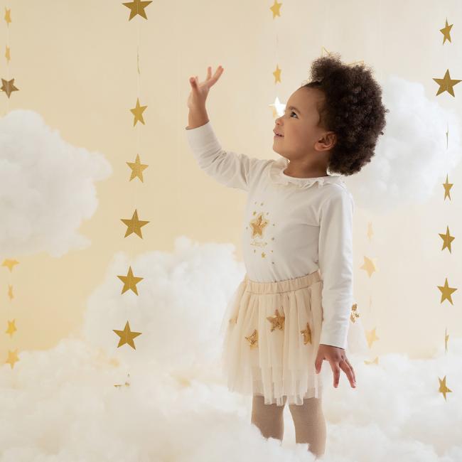 Picture of Little A Farah As Good As Gold Tulle Skirt Set - Gold