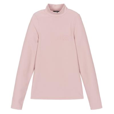 Picture of DKNY Kids Girls Ribbed Logo Top - Dusky Pink