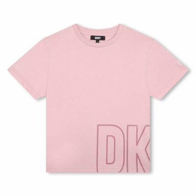 Picture of DKNY Kids Girls Tonal Logo T-shirt - Dusky Pink  