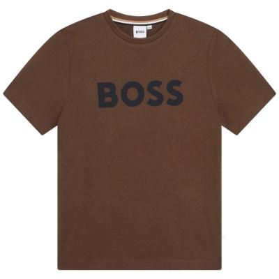 Picture of BOSS Boys Basic Logo T-shirt - Brown