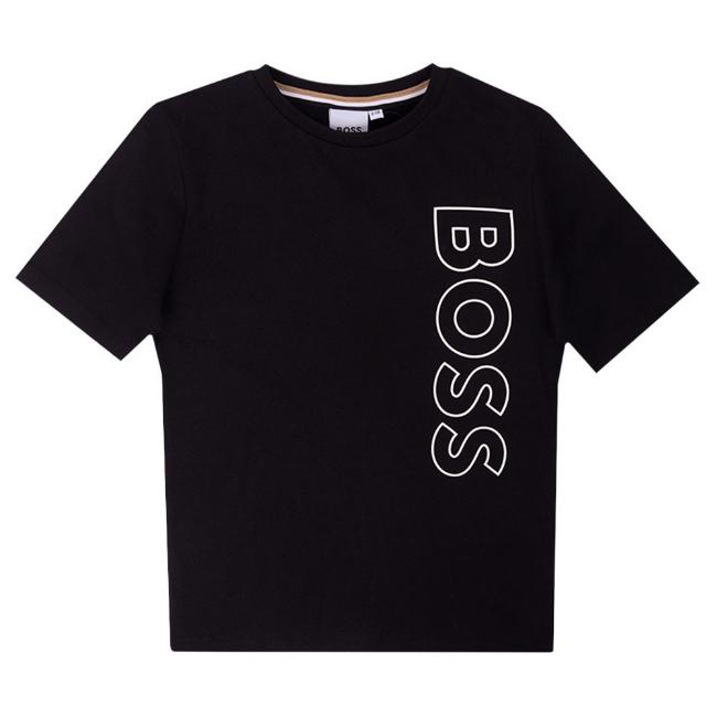Picture of BOSS Boys Outline Logo T-shirt - Black