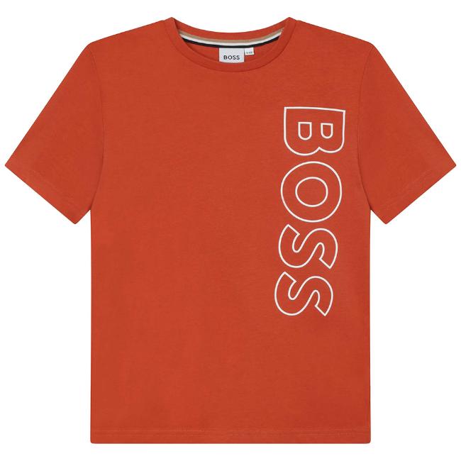 Picture of BOSS Boys Outline Logo T-shirt - Orange