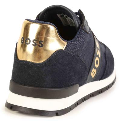 Picture of BOSS Boys Classic Lace Up Trainers - Navy
