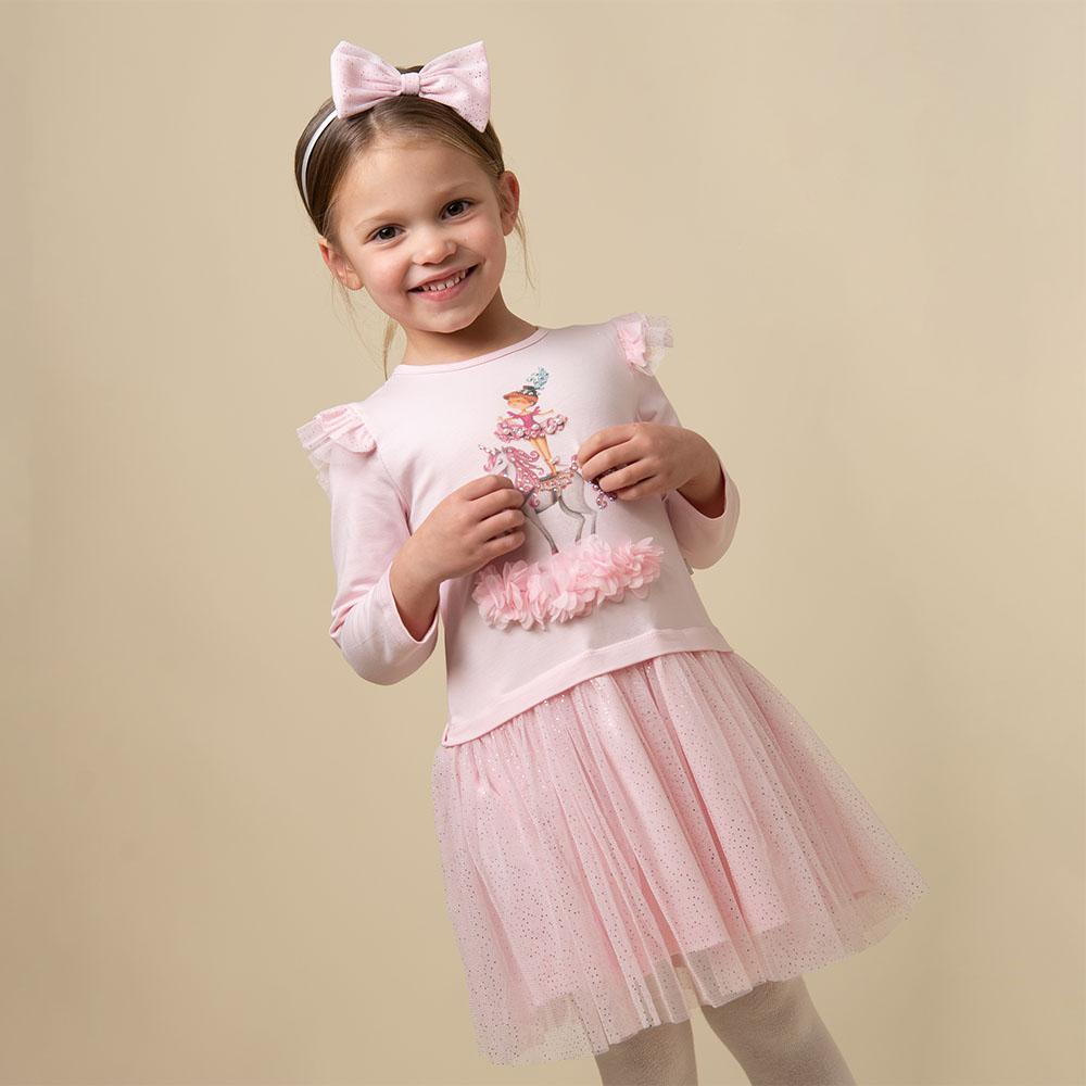 Caramelo Kids Girls Circus Dancer Glitter Dress Pink