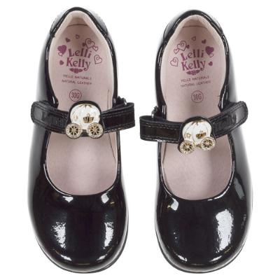 Picture of Lelli Kelly Ella 2 Princess School Shoe Wide G Fitting - Black Patent 