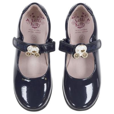 Picture of Lelli Kelly Ella 2 Princess School Shoe F Fitting - Navy Patent