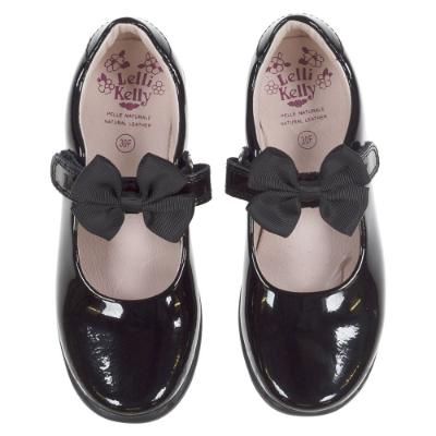 Picture of Lelli Kelly Ella 2 Princess School Shoe F Fitting - Black Patent 