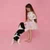 Picture of Daga Girls Lucky Dog Print Tulle Jersey Dress - Pink 
