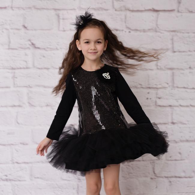 Picture of Daga Girls Shine & Glow Sequin Tutu Dress - Black 