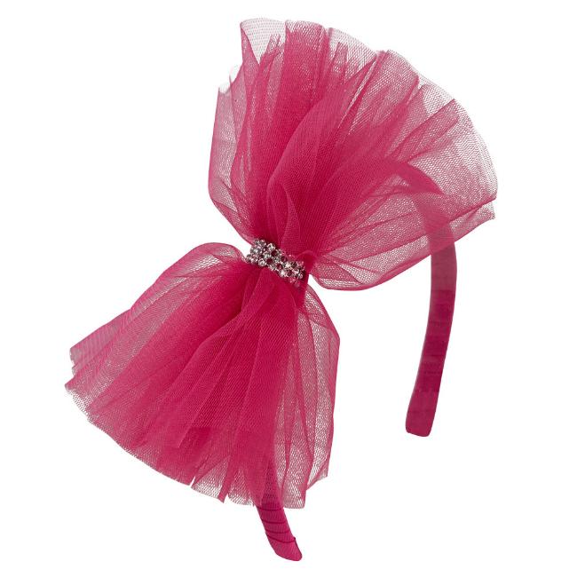 Picture of Daga Girls Be Happy Tulle & Diamante Headband - Fuchsia Pink