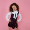 Picture of Daga Girls Be Happy Tie Bow Blouse - White 